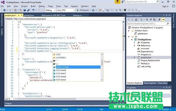 ASP.NET Core Project.json文件詳解