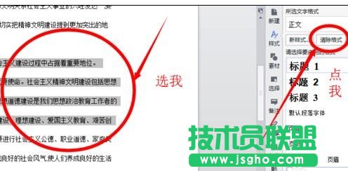 wps文字如何清除格式
