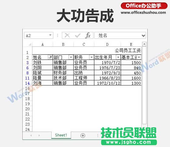 Excel表格的自定義篩選功能詳解