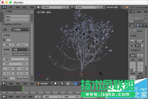 blender怎么設置樹木模型?   三聯