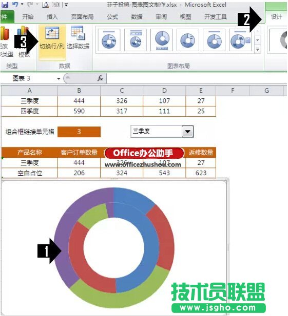 使用Excel制作漂亮的動態圓環圖表