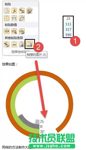 使用Excel制作漂亮的動態圓環圖表