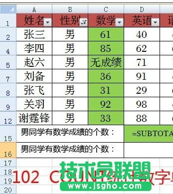 excel中subtotal函數如何使用