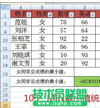 excel中subtotal函數如何使用