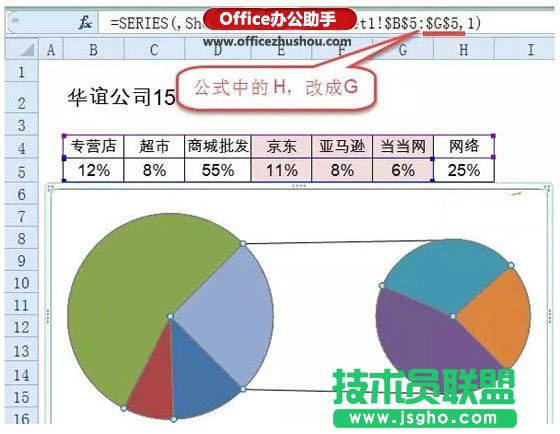使用Excel制作復合餅圖(子母餅圖)的方法