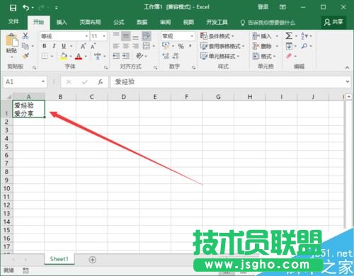 Excel2016一個(gè)單元格怎么分成兩行？Excel2016單元格分行教程