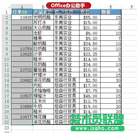 快速填充Excel表中上方非空單元格數據的方法