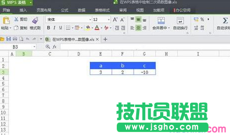 wps表格怎樣制作二次函數(shù)曲線圖 三聯(lián)