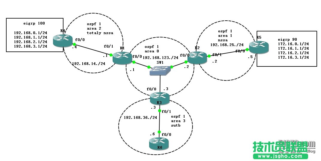 ospf 區域類型詳細 三聯