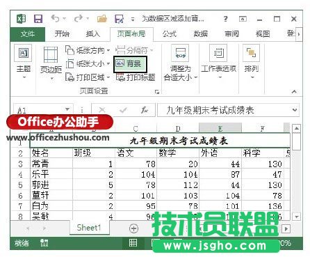 Excel 2013中為數據區域添加背景圖片的的方法 三聯