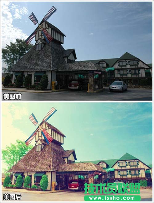 美圖秀秀將普通街景照片變成復古明信片 三聯