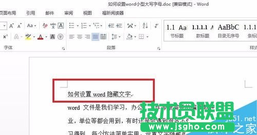 如何設(shè)置word隱藏文字