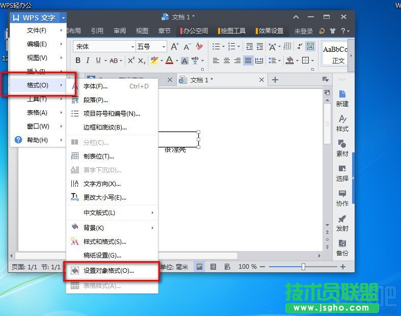WPS2013文字加上自己的版權聲明