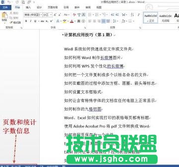 word2013查看字數統計的方法