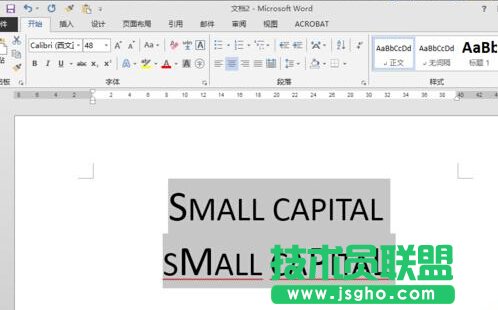 word設小型大寫字母small capitals