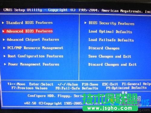 選擇&ldquo;Advanced BIOS Features&rdquo;