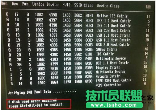 Win7進不了系統提示A disk read error occurred如何解決？