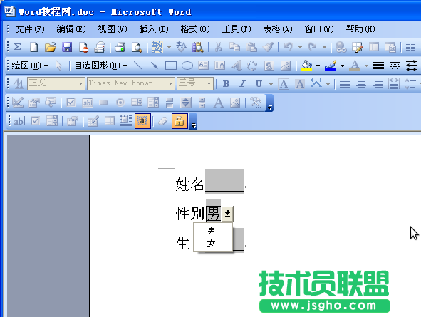 巧用窗體域 讓W(xué)ord文檔受保護(hù)不被刪除 - 點(diǎn)擊&ldquo;保護(hù)窗體&rdquo;按鈕