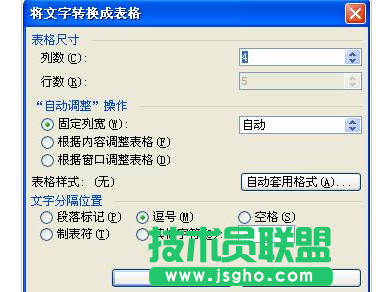 文字轉換成表格