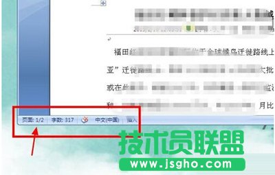 office 2007 word查看文檔頁數的方法