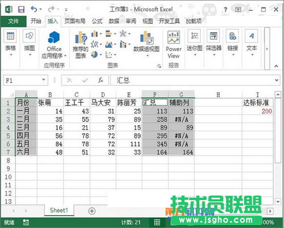 如何在Excel 2013制作達標圖