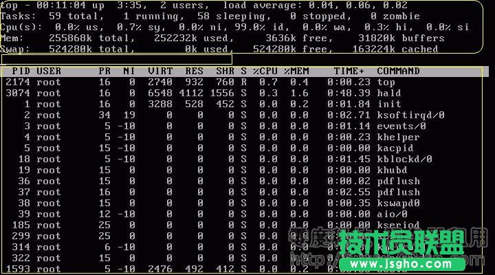 CentOS中使用top命令查看CPU 三聯