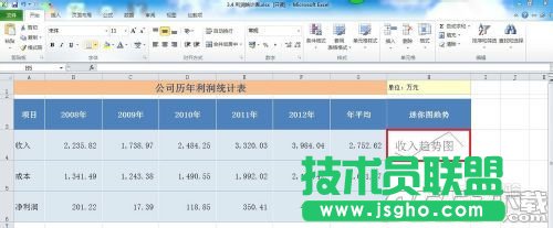 如何在Excel2010中創建迷你圖?